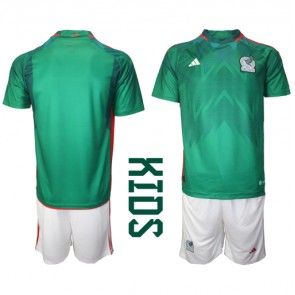 Mexico Replica Home Stadium Kit for Kids World Cup 2022 Short Sleeve (+ pants)